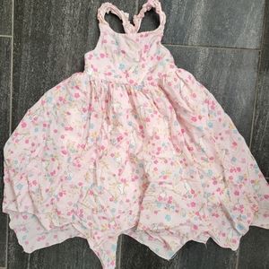 Toddler Girls Isaac Mizrahi Easter Bunny Pink Floral Dress size 5T